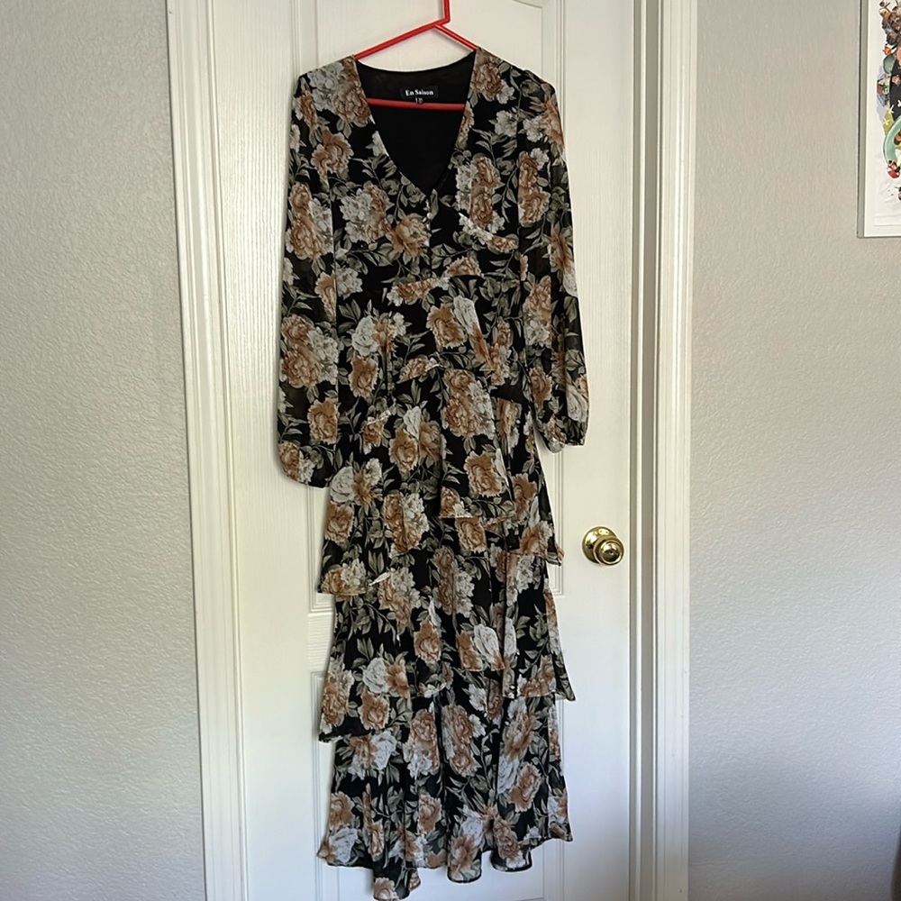En Saison Tiered floral dress